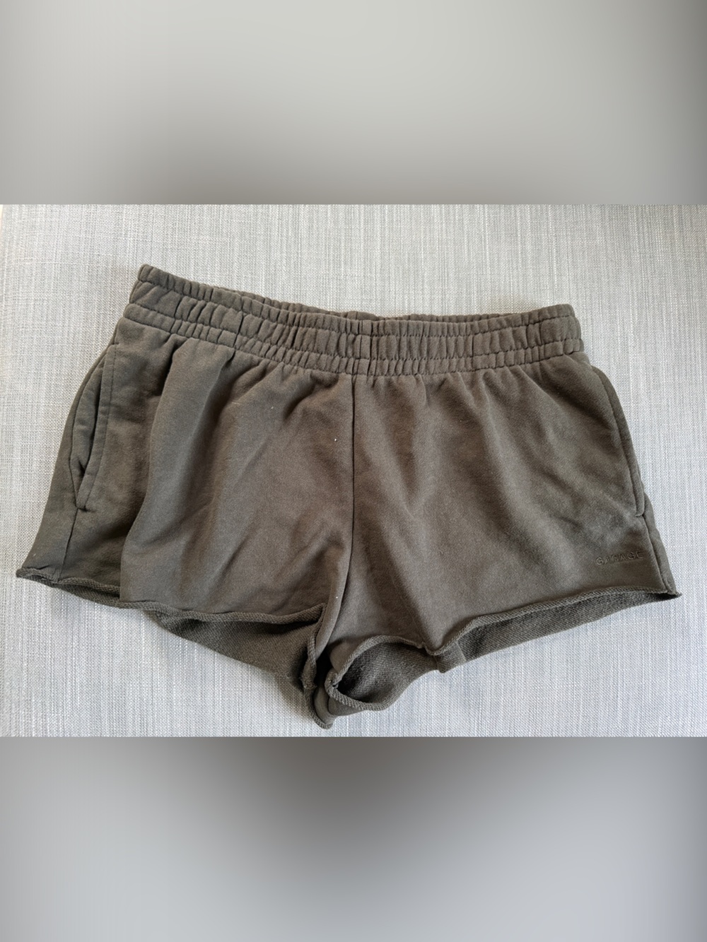 Garage Solid Olive Athletic Shorts